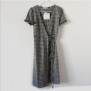 Neiman Marcus gingham wrap dress by Madisonne